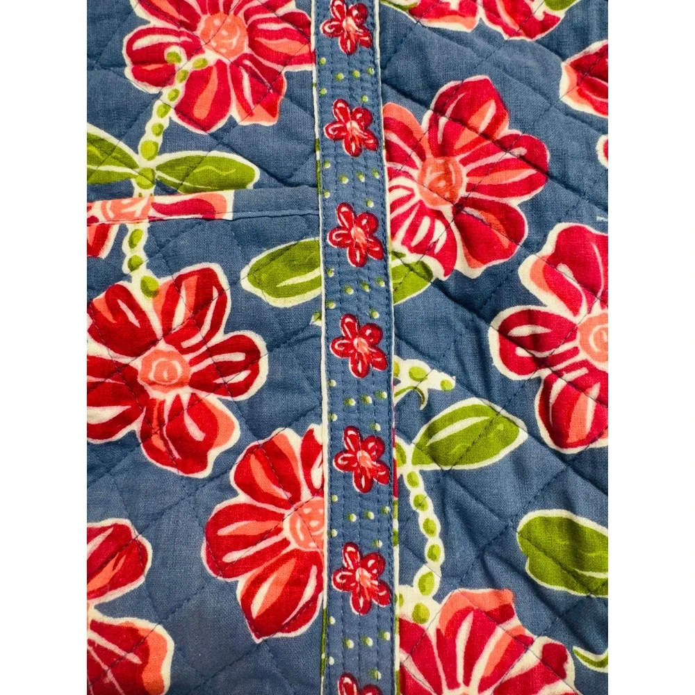 Gold Coast Quilted Tote Bag Women Large Blue Red Floral Print Boho Casual Cotton